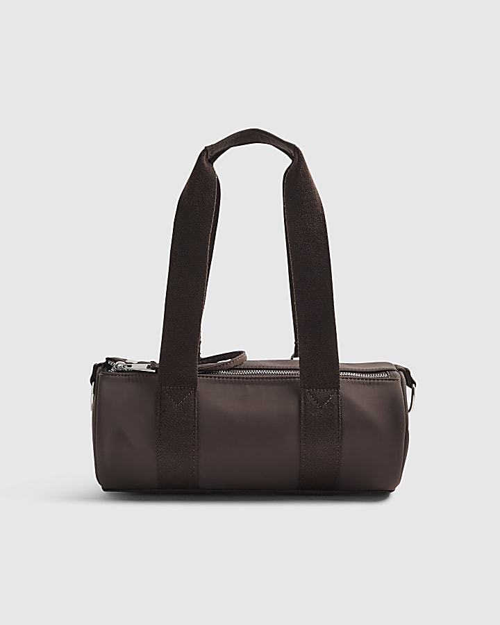 Brown Nylon Barrel Bag