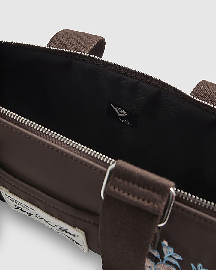 Brown Nylon Barrel Bag