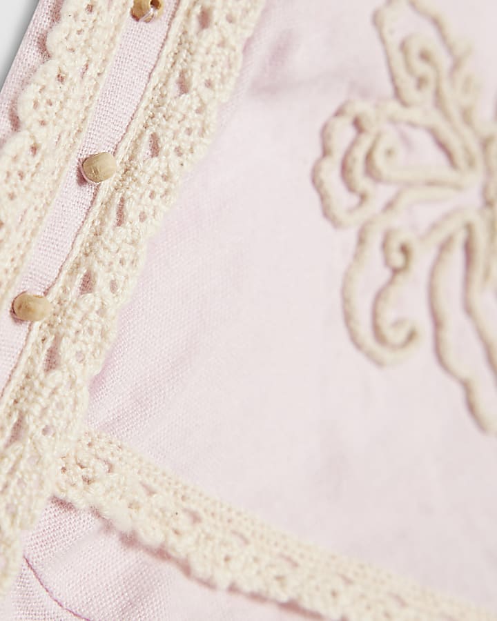 Petite Pink Motif Halter Neck Mini Dress