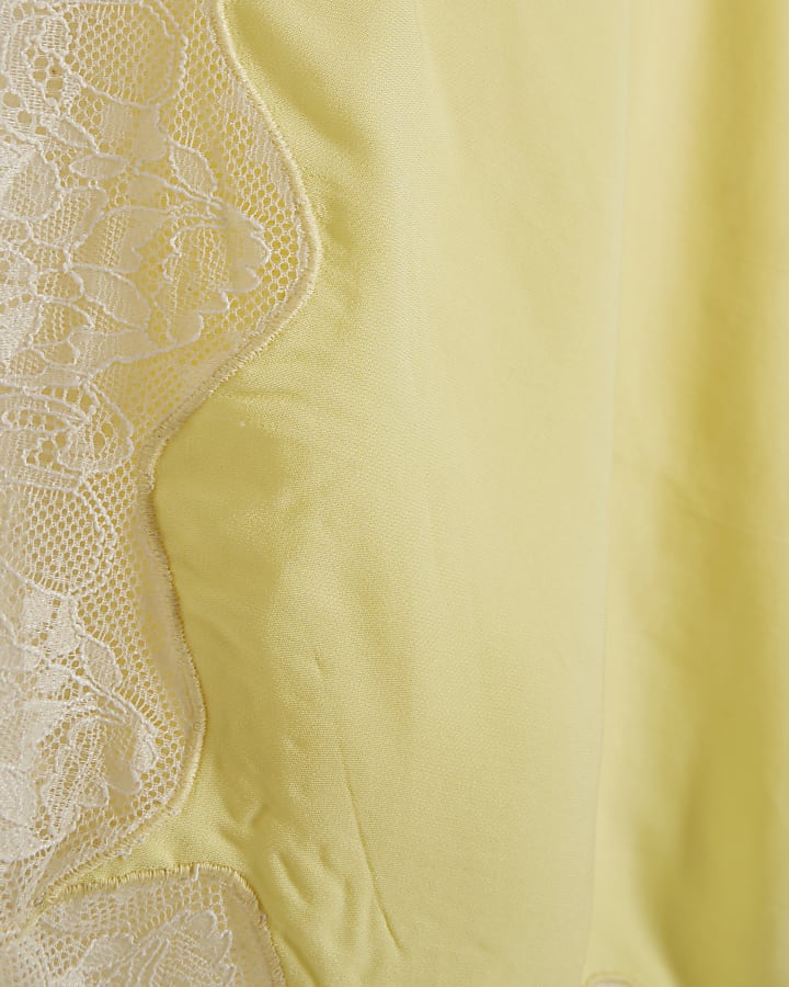 Yellow Lace Trim Cami Top