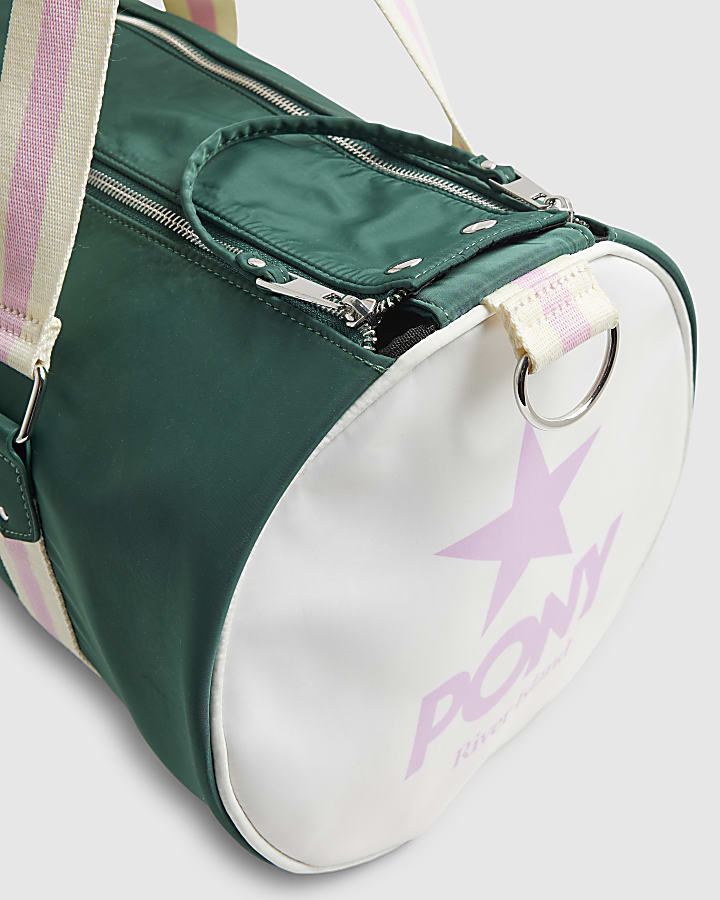 Green Pony Tube Webbing Barrell Bag