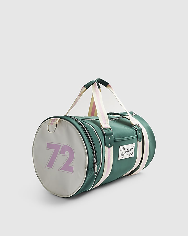 Green Pony Tube Webbing Barrell Bag