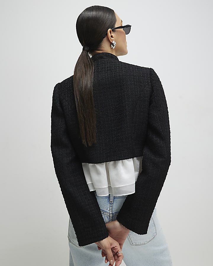 Black Frill Hem Trophy Jacket