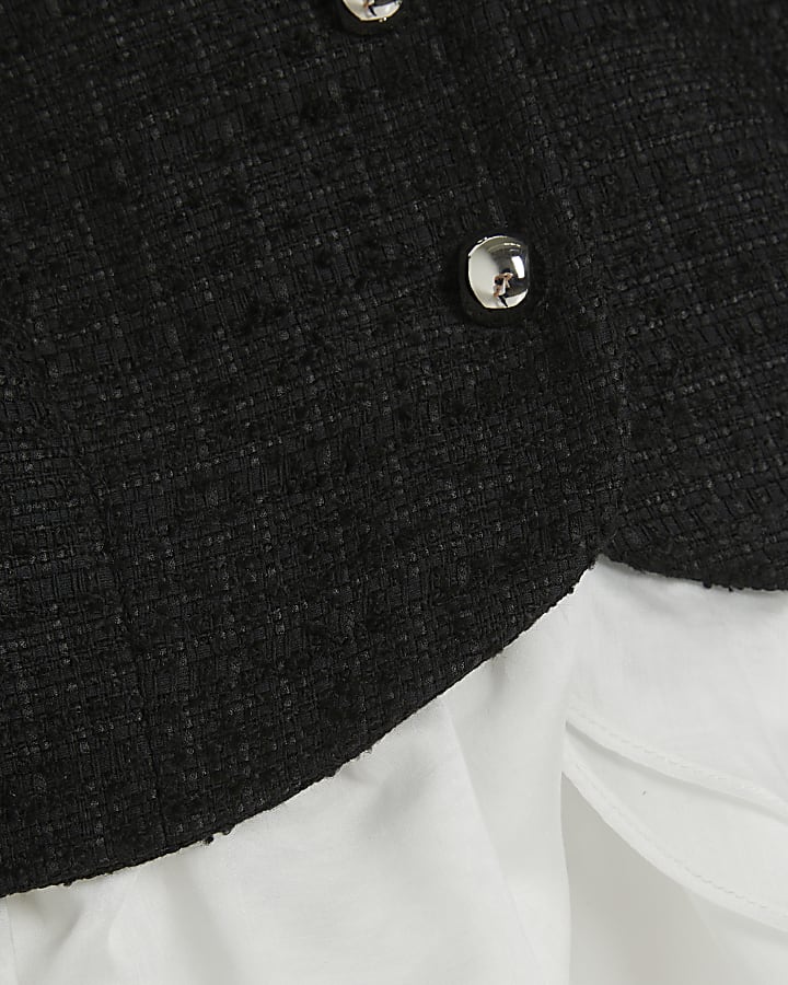 Black Frill Hem Trophy Jacket