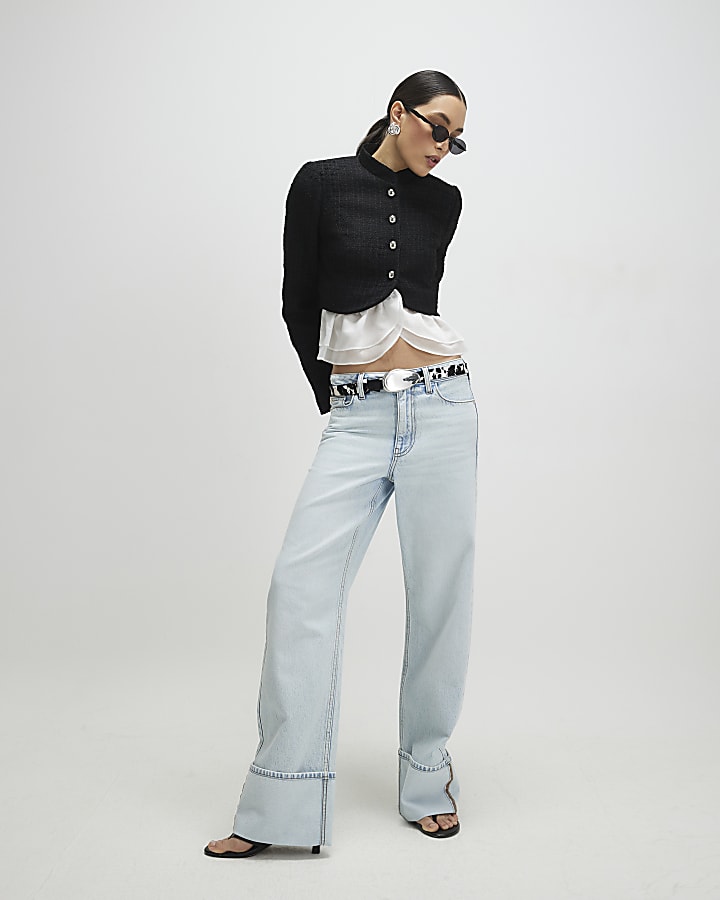 Black Frill Hem Trophy Jacket