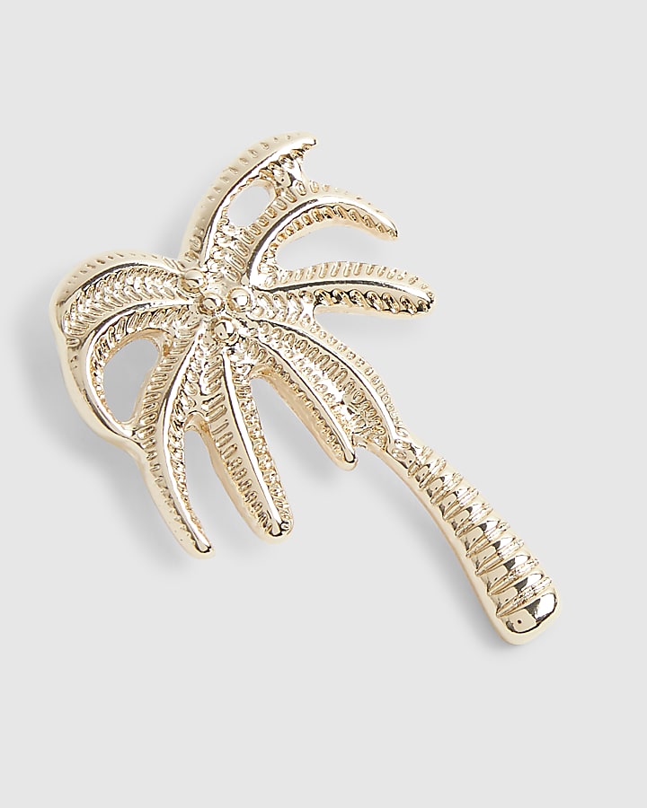 Gold Palm Tree Stud Earrings