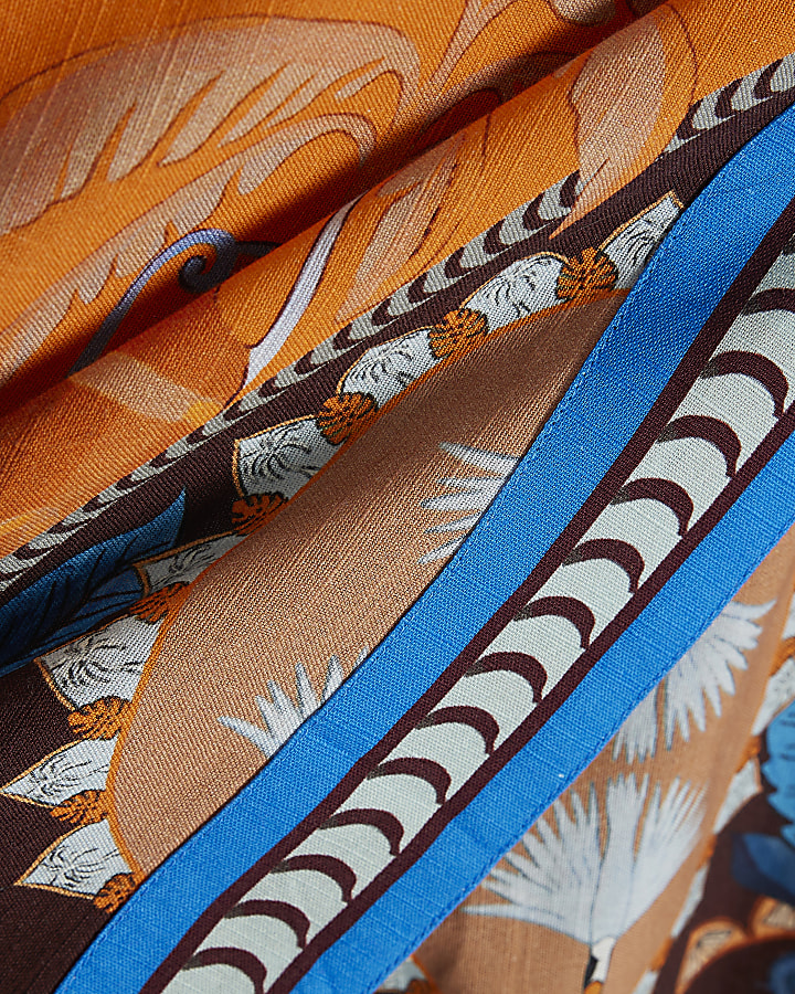 Brown Palm Print Playsuit