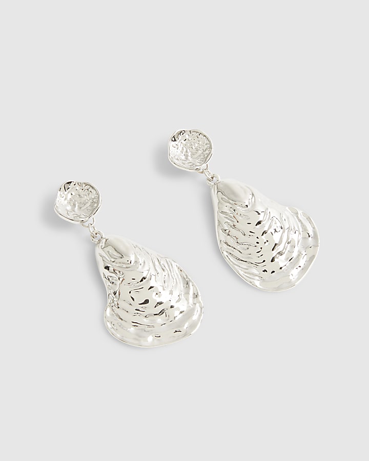Silver Mussel Shell Earrings