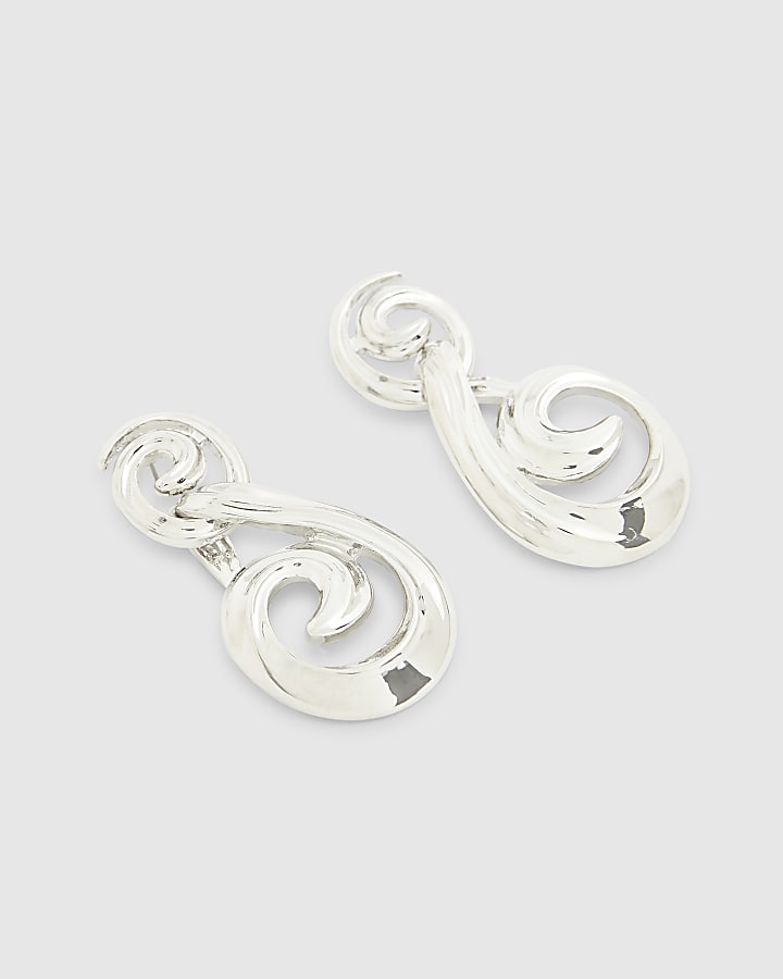 Silver Swirl Earrings