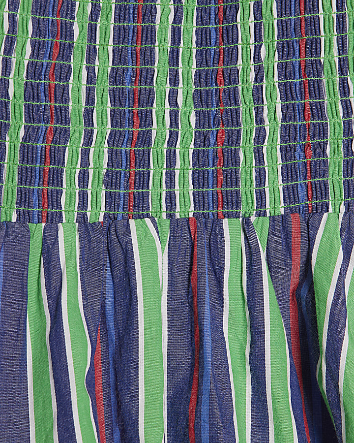 Green Striped Cotton Poplin Cami Top