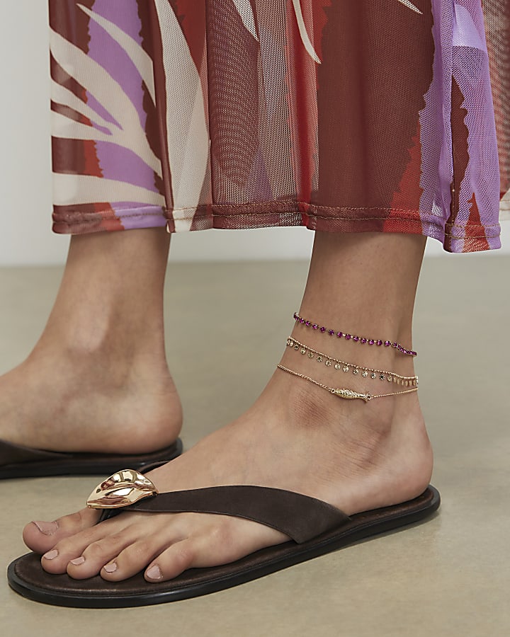 Gold Fish 3 Piece Anklet