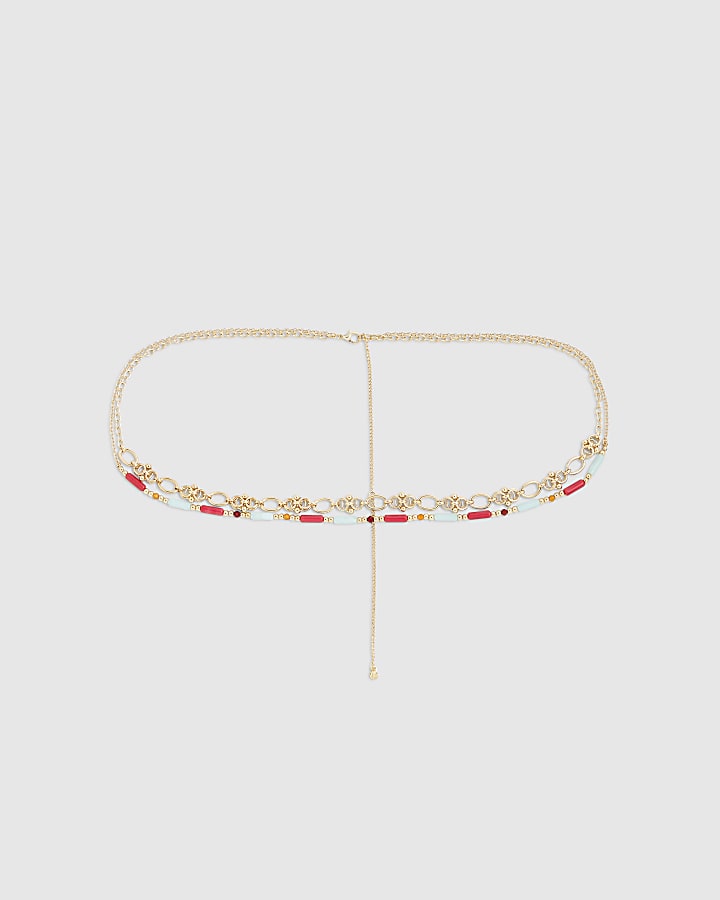 Gold Beaded Chain Belt