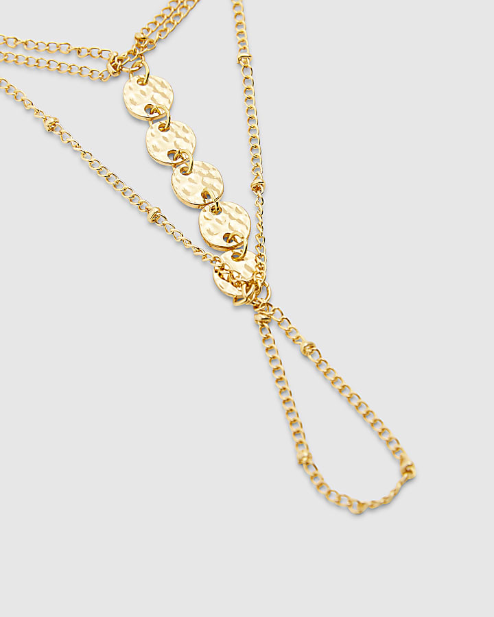 Gold coin hand chain