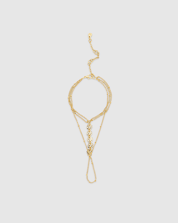 Gold coin hand chain