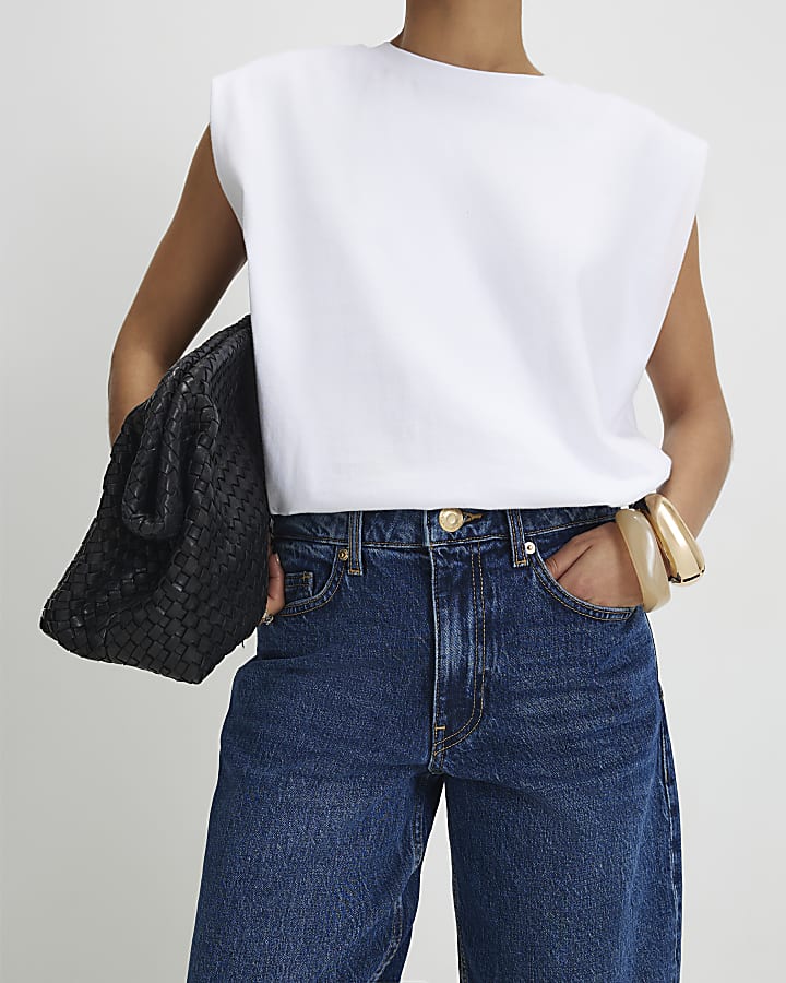Petite Blue Barrel Leg Jeans