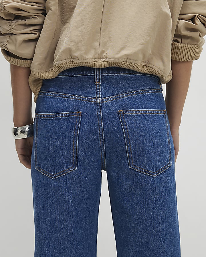 Petite Blue Relaxed Straight Leg Jeans