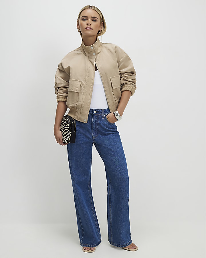 Petite Blue Relaxed Straight Leg Jeans