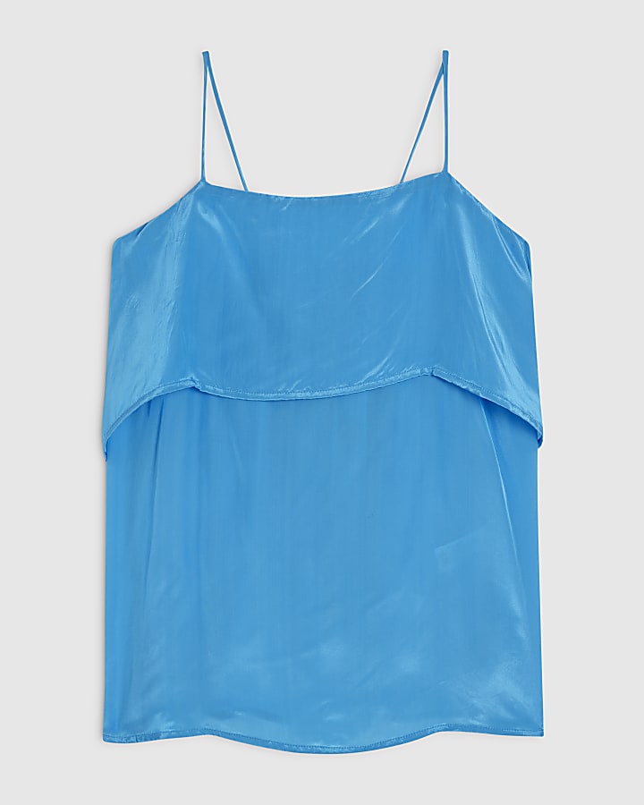 Blue Tiered Cami Top