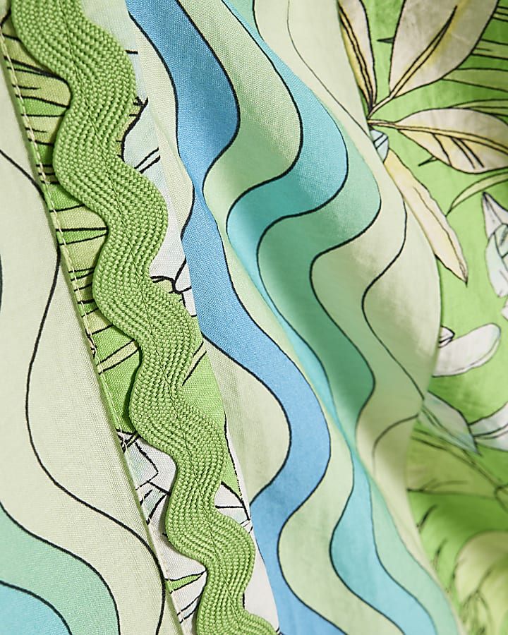 Green Cotton Tropicana Beach Shirt