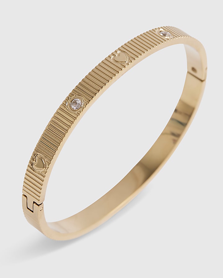 Gold Stainless Steel Heart Bracelet