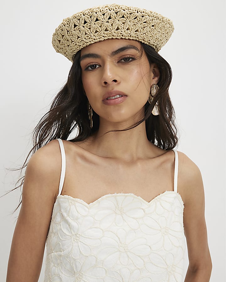 White Embroidered Denim Mini Dress