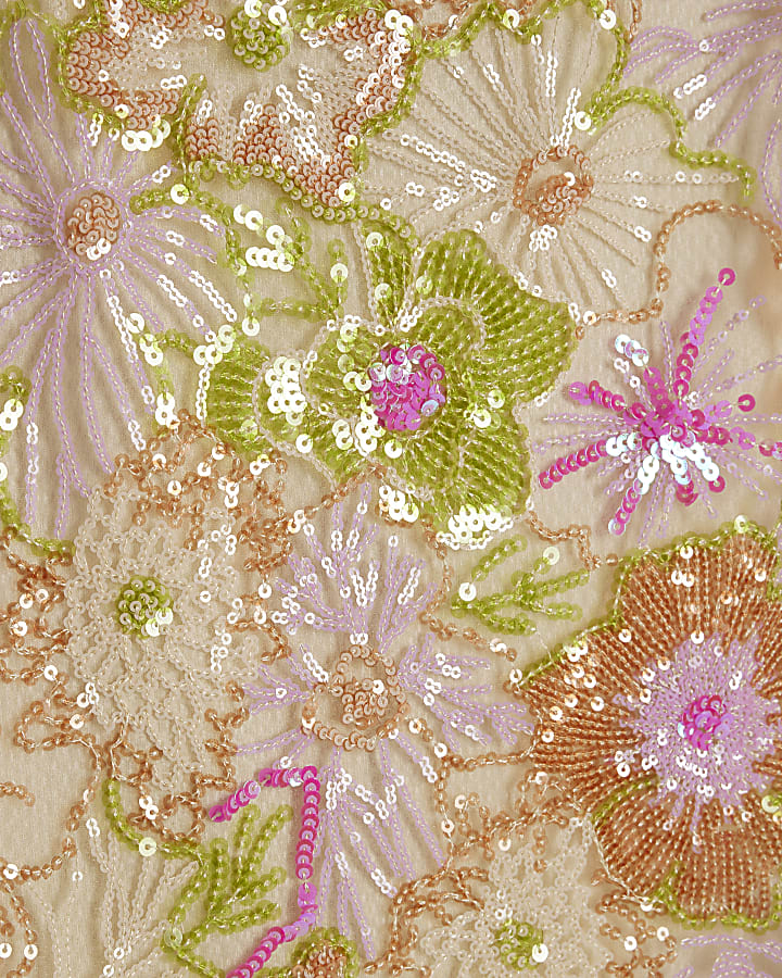 Pink Floral Sequin Cornelli Mini Dress