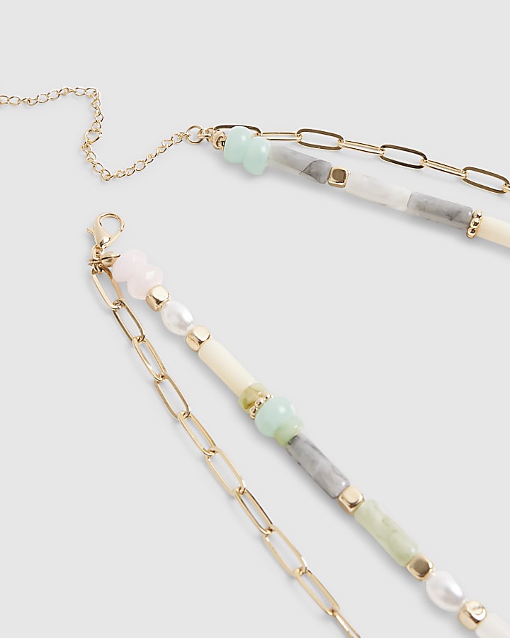 Gold layered beaded necklace