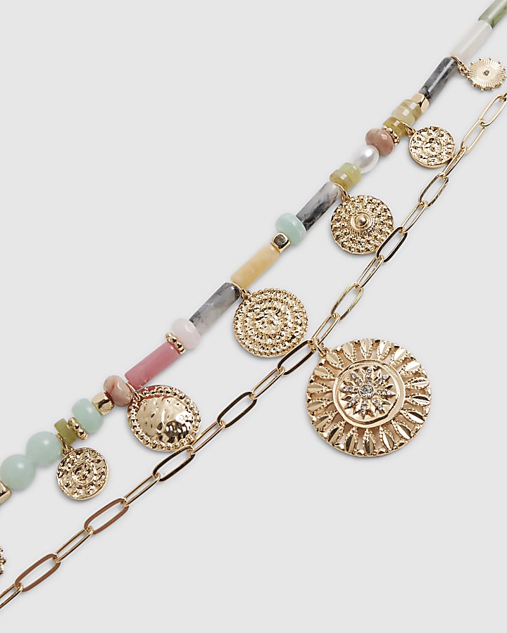 Gold layered beaded necklace