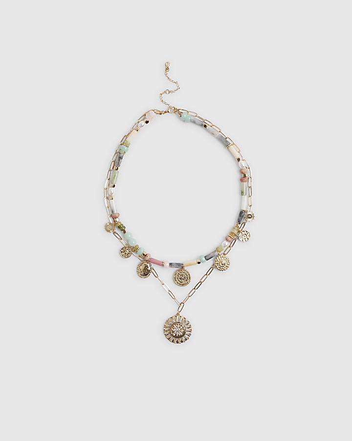 Gold layered beaded necklace