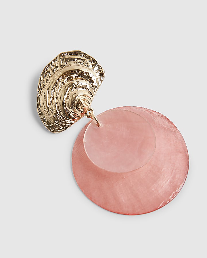 Pink Shell Disc Earrings