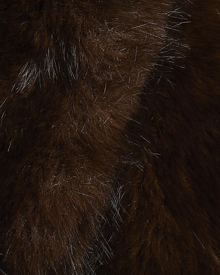 Brown Faux Fur Short Jacket
