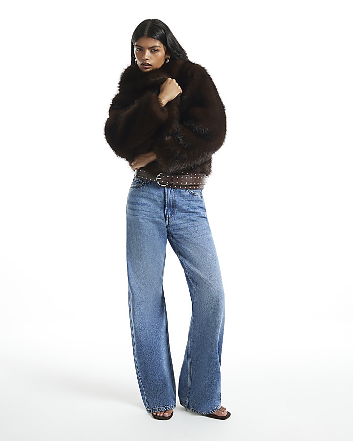 Brown Faux Fur Short Jacket