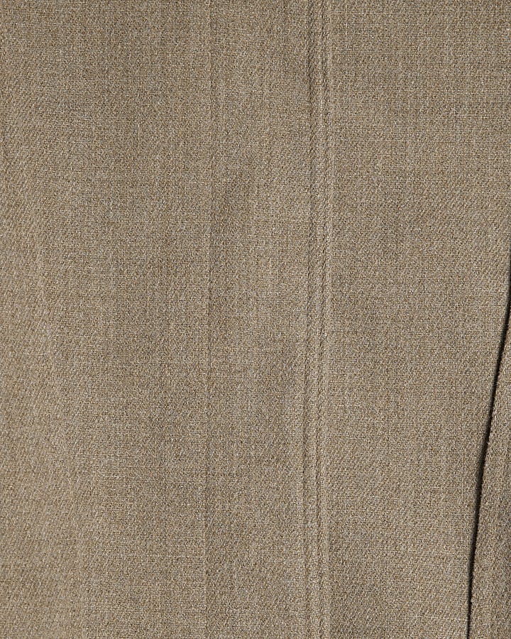 Brown Funnel Neck Bomber Jacket