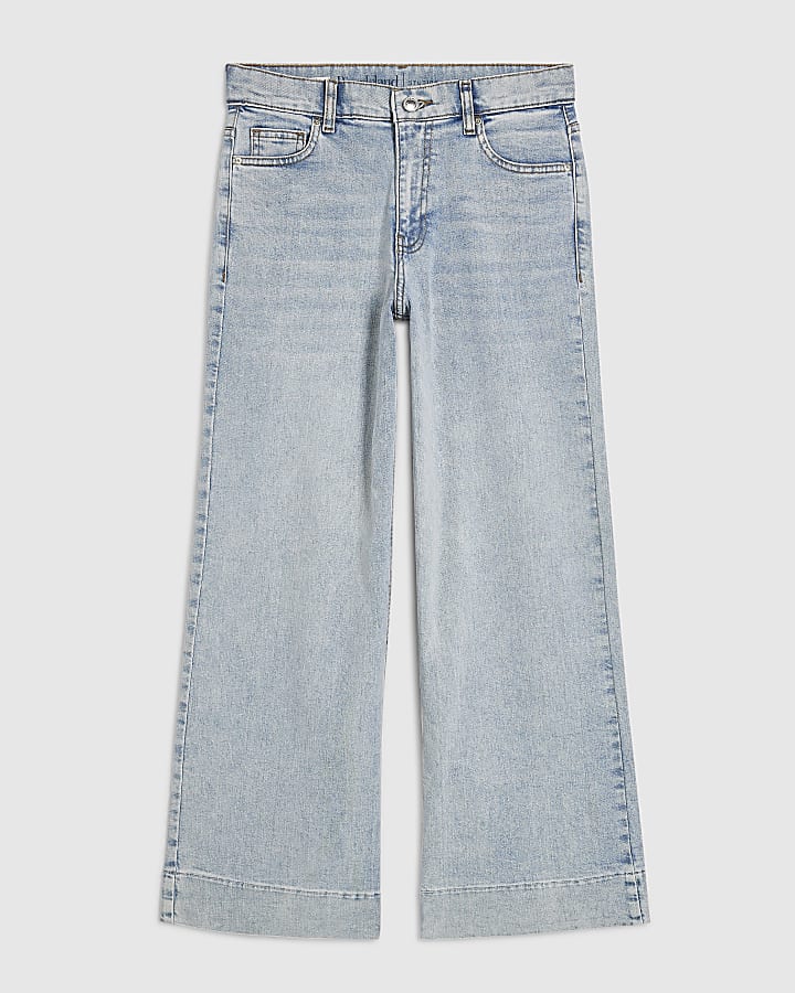 Petite Blue Stretch Wide Leg Jeans