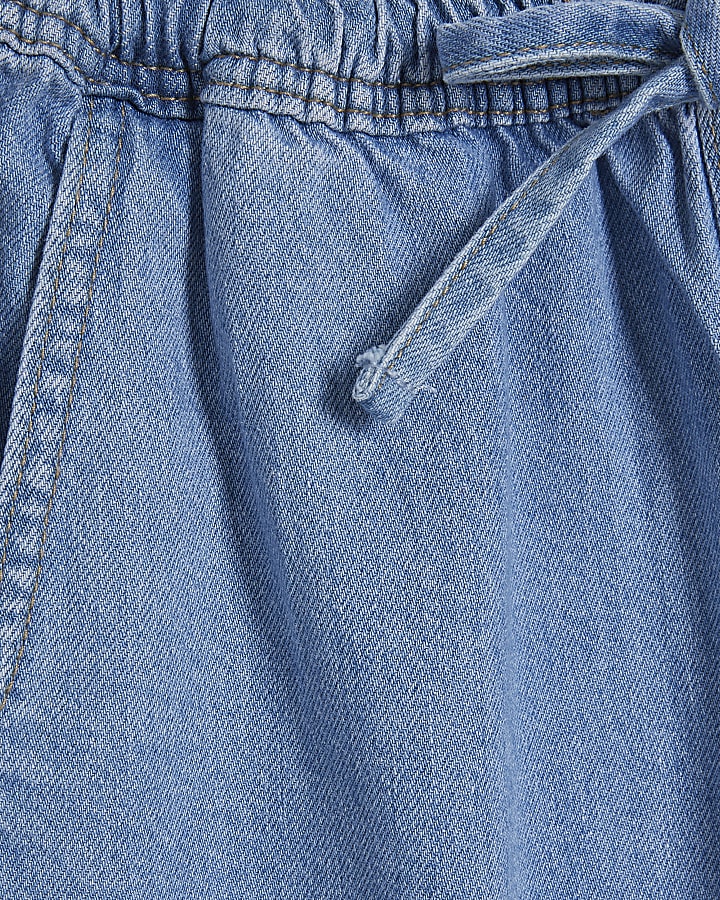 Petite Blue Cuffed Denim Joggers