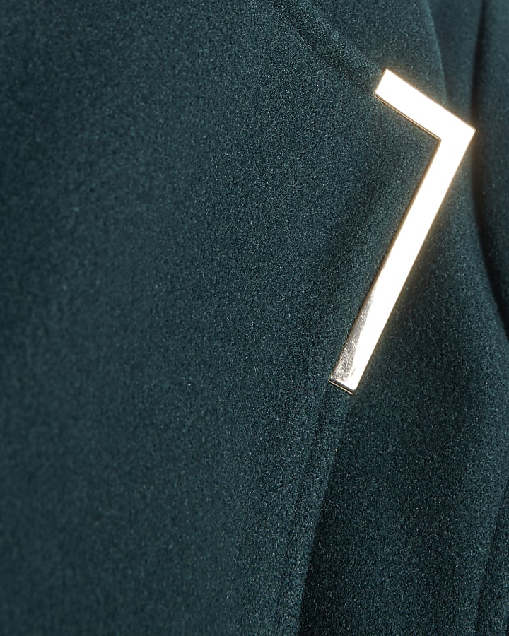 Green Belted Longline Robe Coat