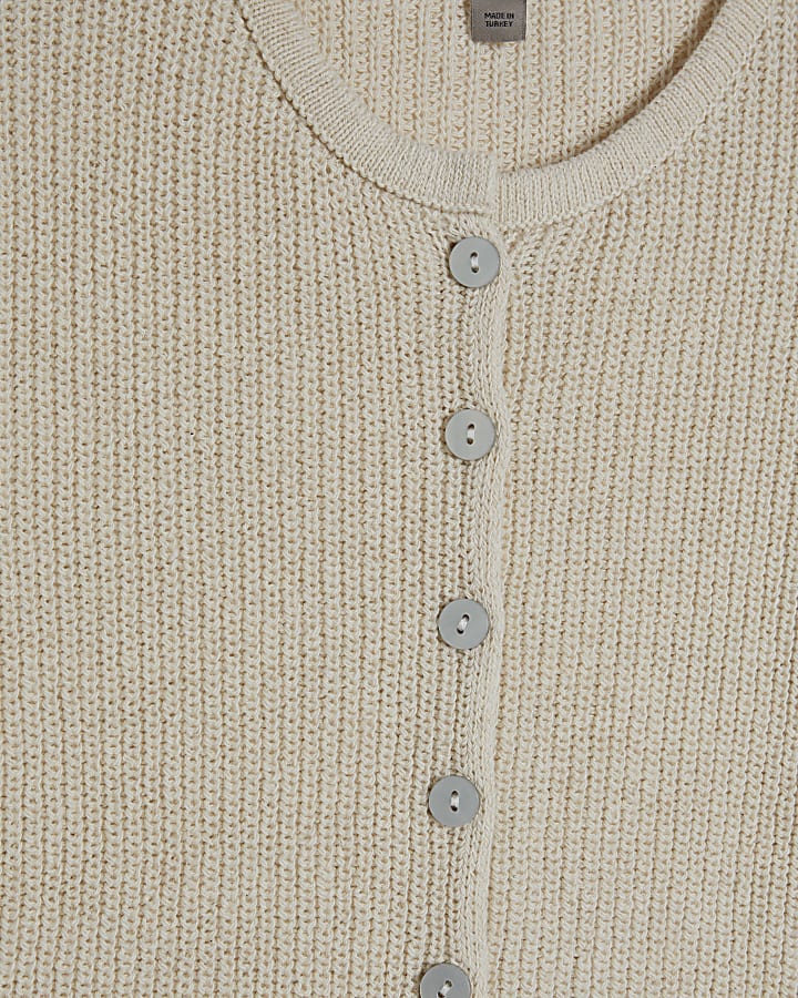 Cream Lace Hem Knitted Top