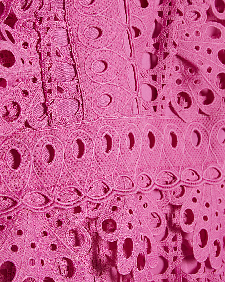 Pink Premium Lace Mini Dress