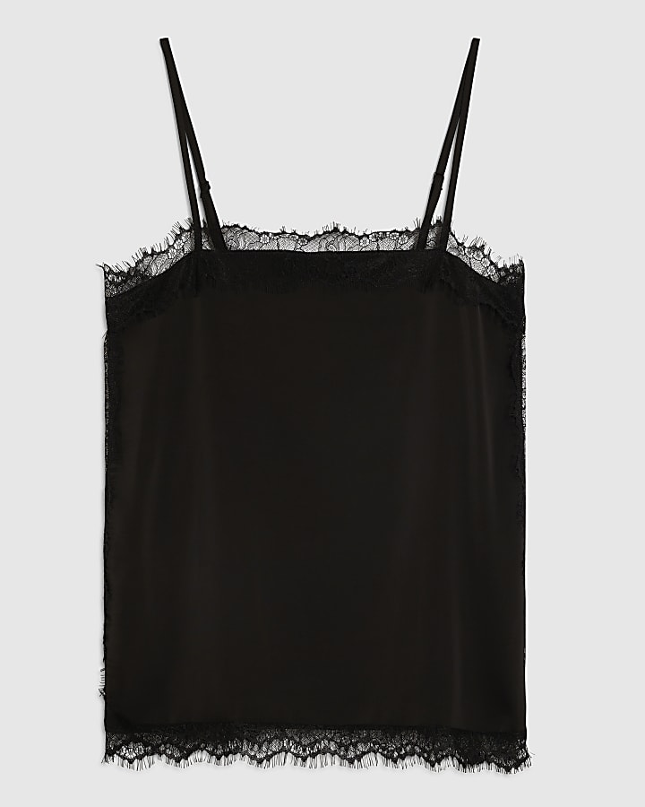 Black Lace Square Neck Cami