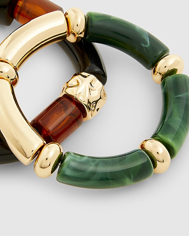 Multi Colour resin 2 pack stretch bangles