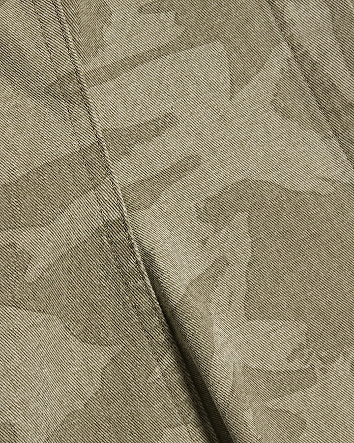 Khaki Denim Camo Print Long Sleeve Shirt