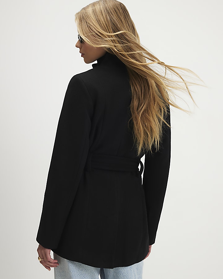 Black Belted Short Coat
