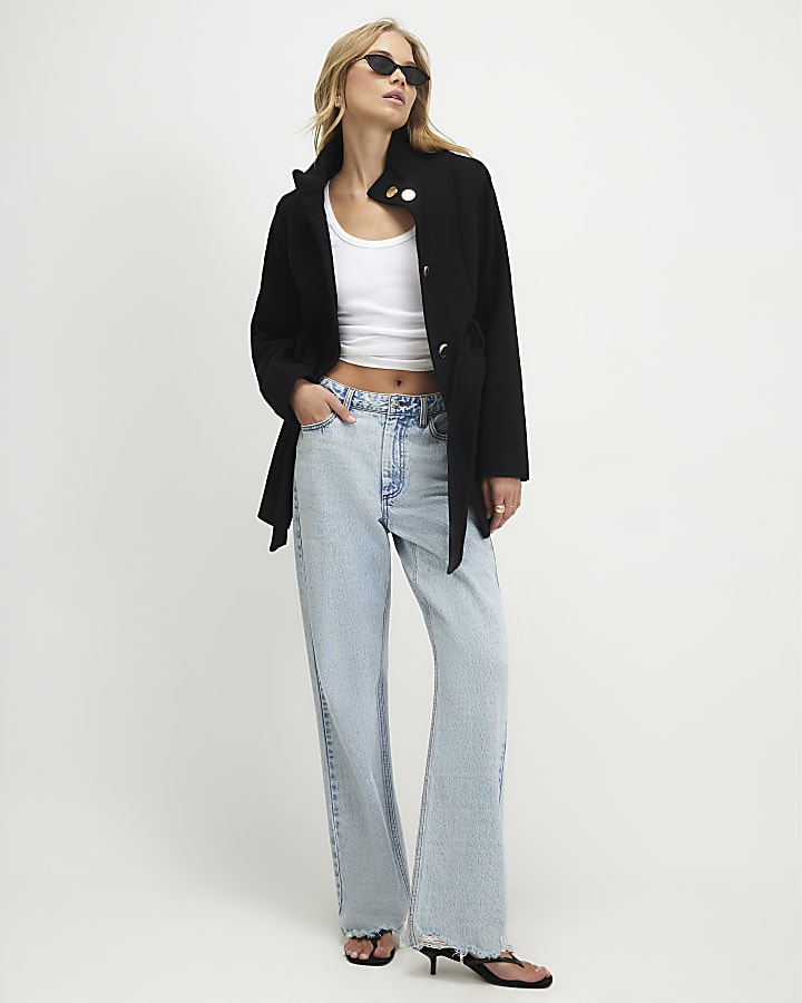 Black Belted Short Coat