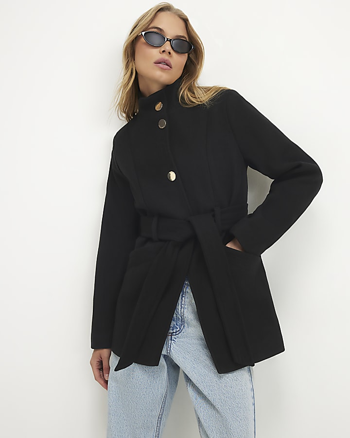 Black Belted Short Coat