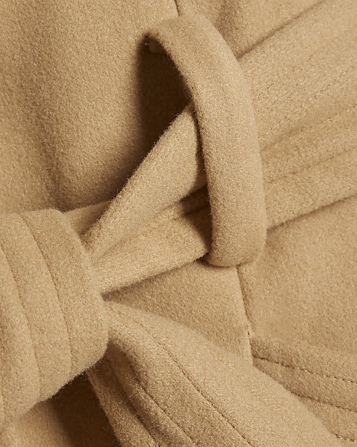 Beige Belted Short Coat