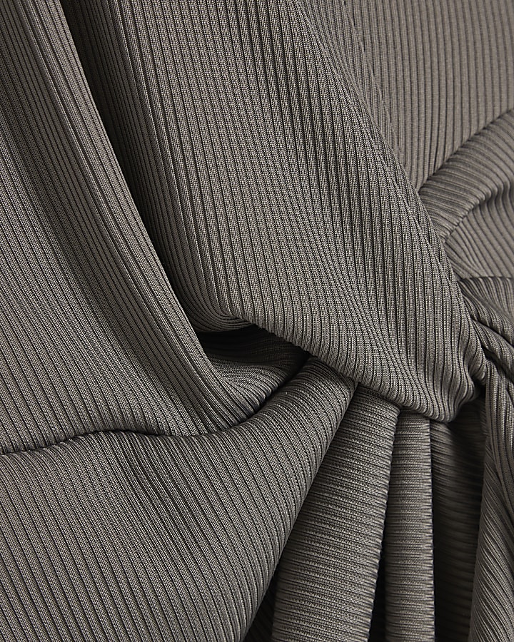 Grey Sleeveless Double Twist Top