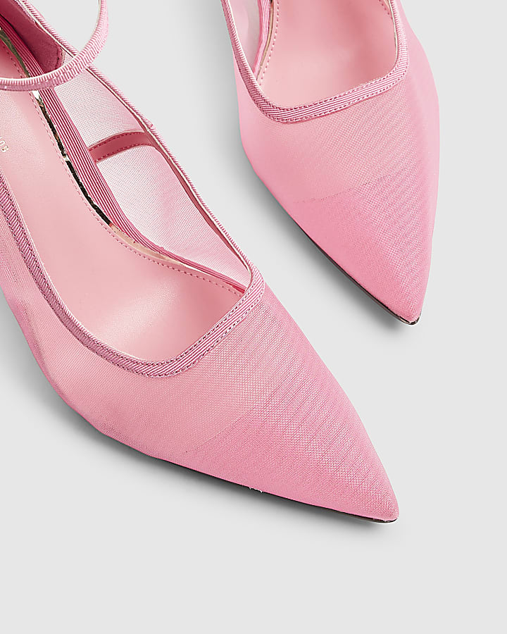 Pink Mesh Court Heels