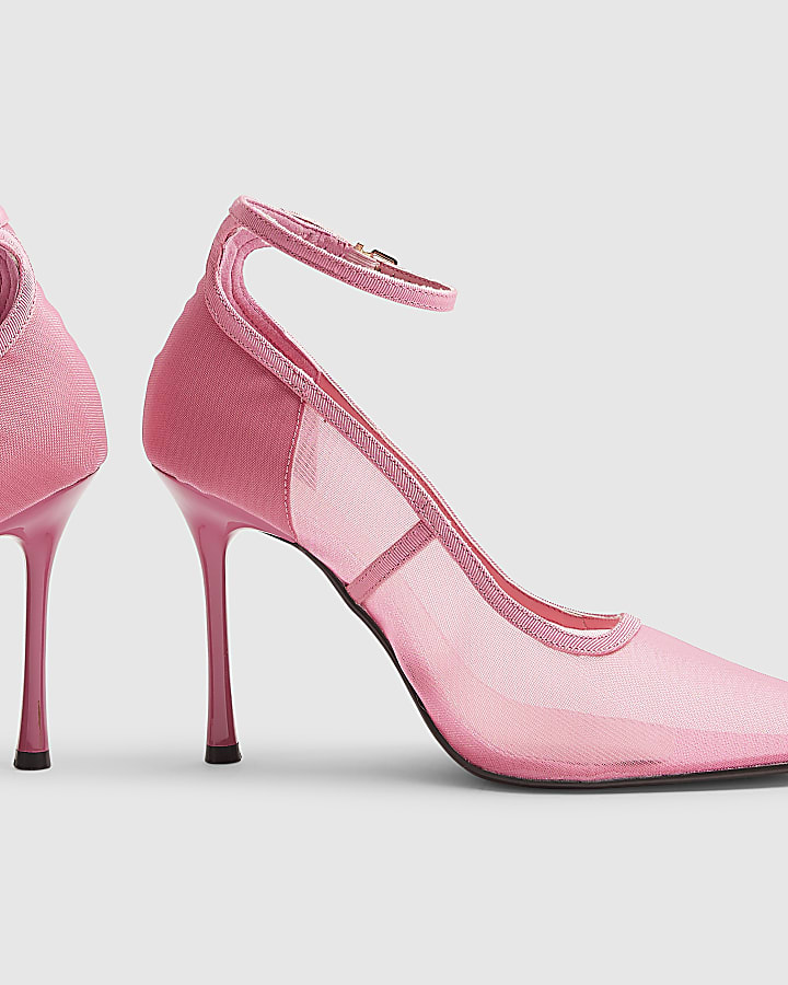 Pink Mesh Court Heels