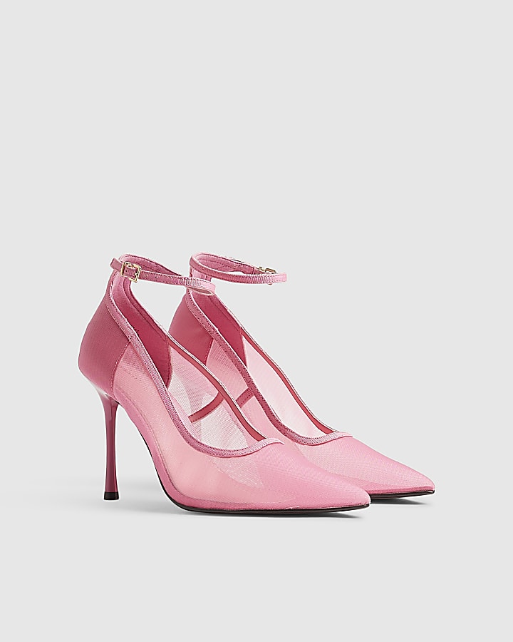 Pink Mesh Court Heels