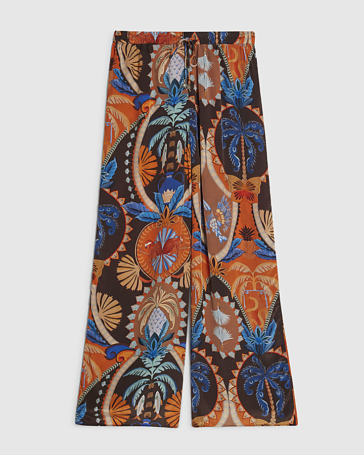 Petite Brown Placement Palm Trousers